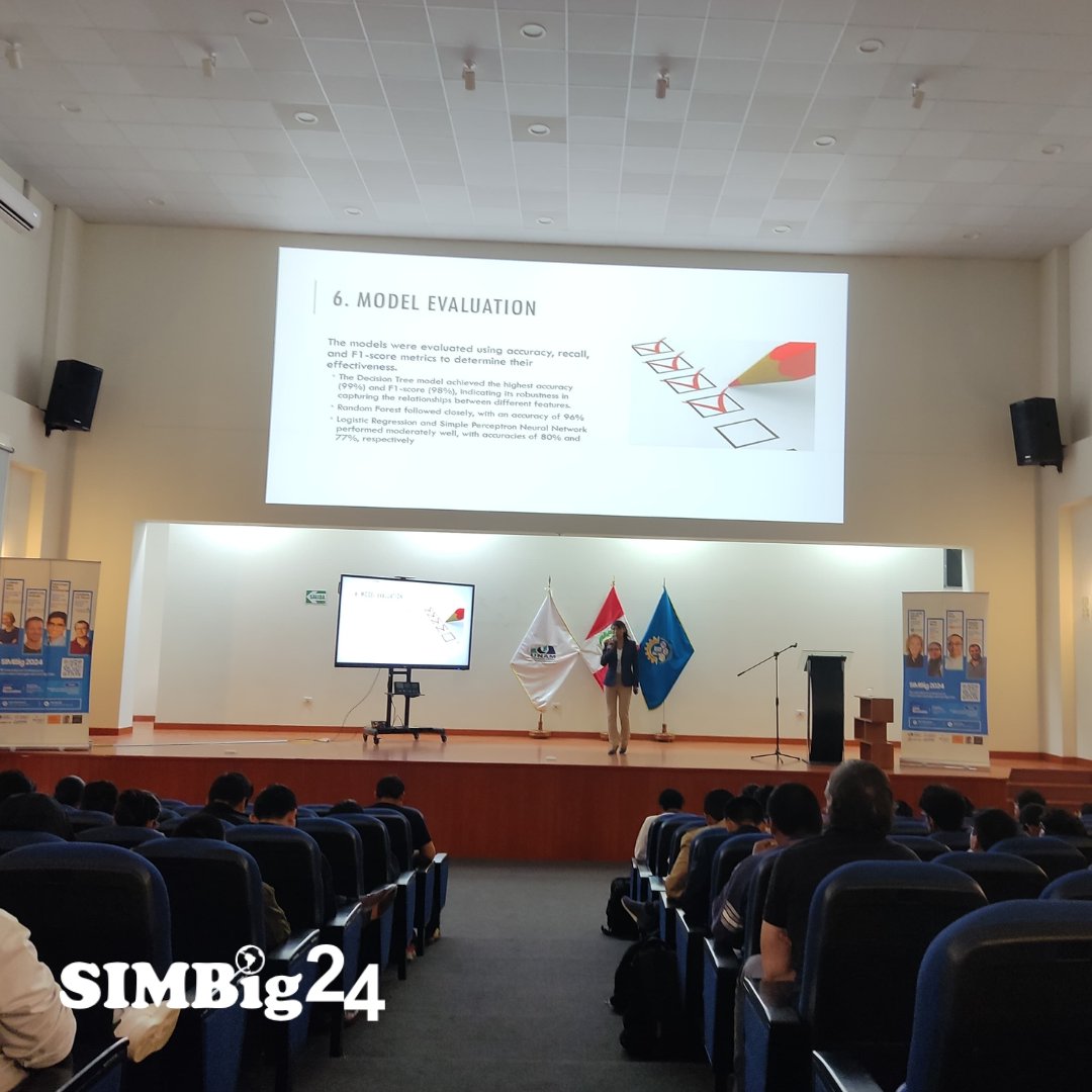 SIMBigPeru's tweet image. We are excited to highlight the research of Tania Y. Anahua and Yana Mamani titled:"Strategies to Mitigate University Dropout Using Classification Algorithms in Engineering Programs." 🌐 📷 Congratulations to the team!  #SIMBig2024 #AIinEducation #ClassificationAlgorithms