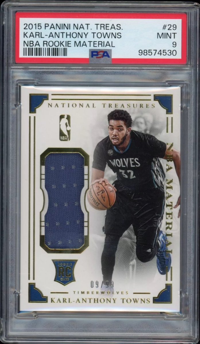 EJsCardz (@ejscardz) on Twitter photo Karl Anthony towns Rookie National Treasures /99 PSA 9
$65 shipped
<a href="/sports_sell/">@SPORTS_SΞLL</a> <a href="/HobbyRetweet_/">Hobby Retweet</a> @ILOVECOLLECTIN1 Karl Anthony towns Rookie National Treasures /99 PSA 9
$65 shipped
<a href="/sports_sell/">@SPORTS_SΞLL</a> <a href="/HobbyRetweet_/">Hobby Retweet</a> @ILOVECOLLECTIN1