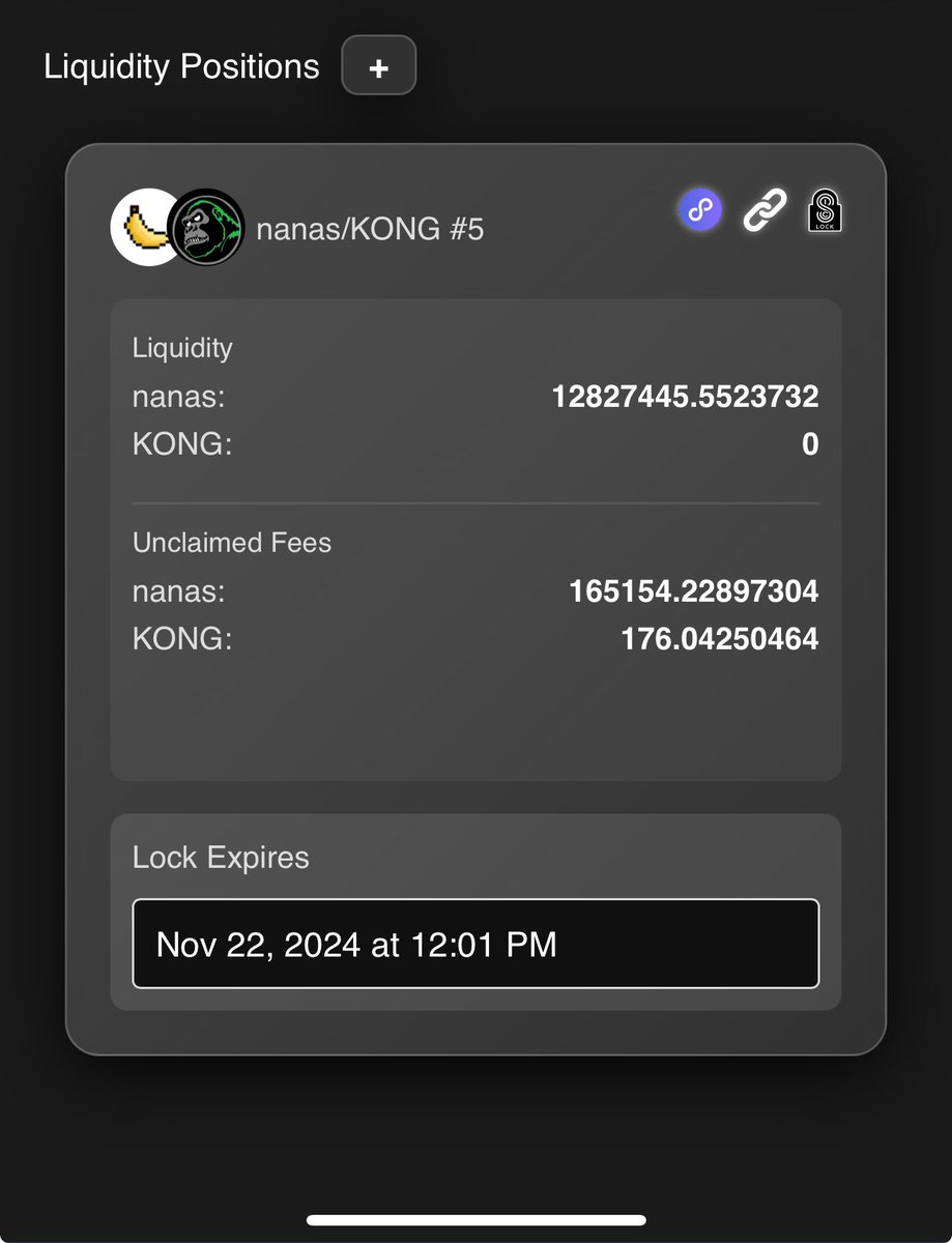 bananaicp's tweet photo. Our locked liquidity thanks to @icsneed 

Will be unlocking within the next hour! We will be claiming fees &amp; burning some $nanas 

Join our @OpenChat for airdrop prizes! 🪂

🎁: https://t.co/KCIKhAqhMS

#sneedlock V2 https://t.co/0JvvaAgSGD