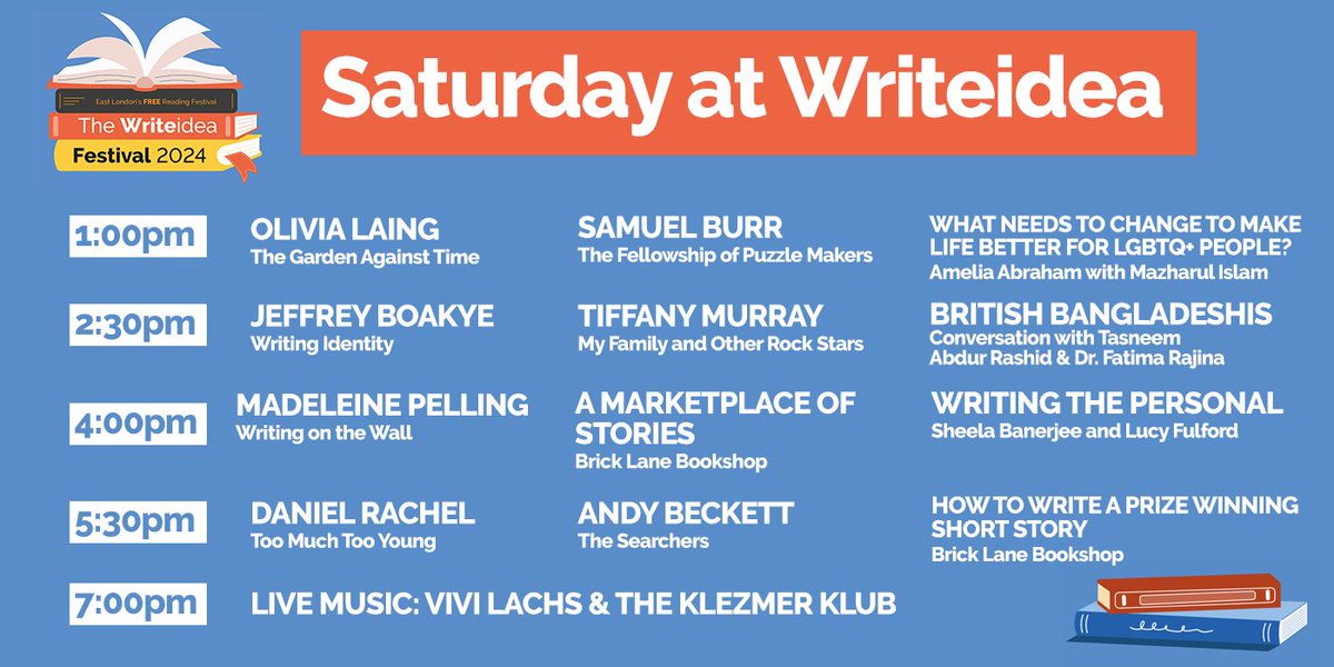 📚SATURDAY AT WRITEIDEA📚

We've got a jam-packed line-up of events to keep you entertained on this cold November afternoon.

We still have some FREE tickets available for some of our events - come an join in! ideastore.co.uk/writeidea