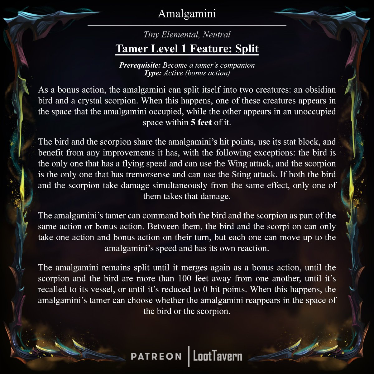 loottavern's tweet photo. New Familiar Drop! Which form is your favorite??
#dnd #5e #homebrew #darkwings https://t.co/UIBZn5noda