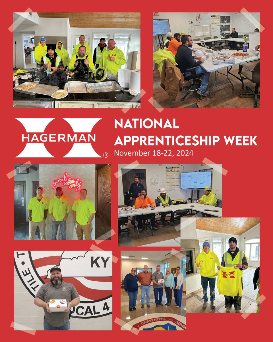 HagermanGroup's tweet photo. This week, we showed a little extra appreciation to our apprentices at various sites. Each apprentice received a gift card and some extra attention.
Thank you to each, apprentices, for investing in yourself to #BuildABetterFuture and helping us build one, too! https://t.co/py0Iijv8Pf