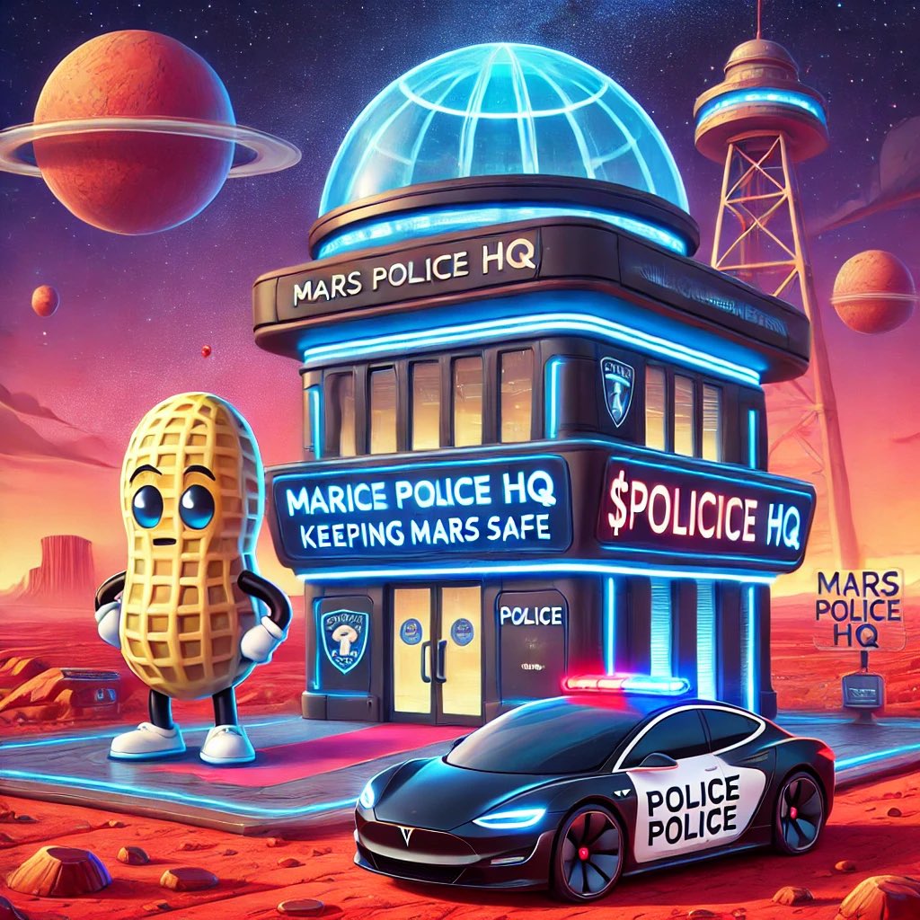 PolicePNUT's tweet photo. 🏢 Mars Police HQ is open for duty! Police Peanut’s state-of-the-art station ensures safety and security across the Red Planet. With $PPNUT and Tesla, Mars is in good hands. 🚀🚔

Join the mission: #PolicePeanut #MarsHQ #KeepingMarsSafe

https://t.co/m1rqWmm2Jp https://t.co/vf2EE0Xipq