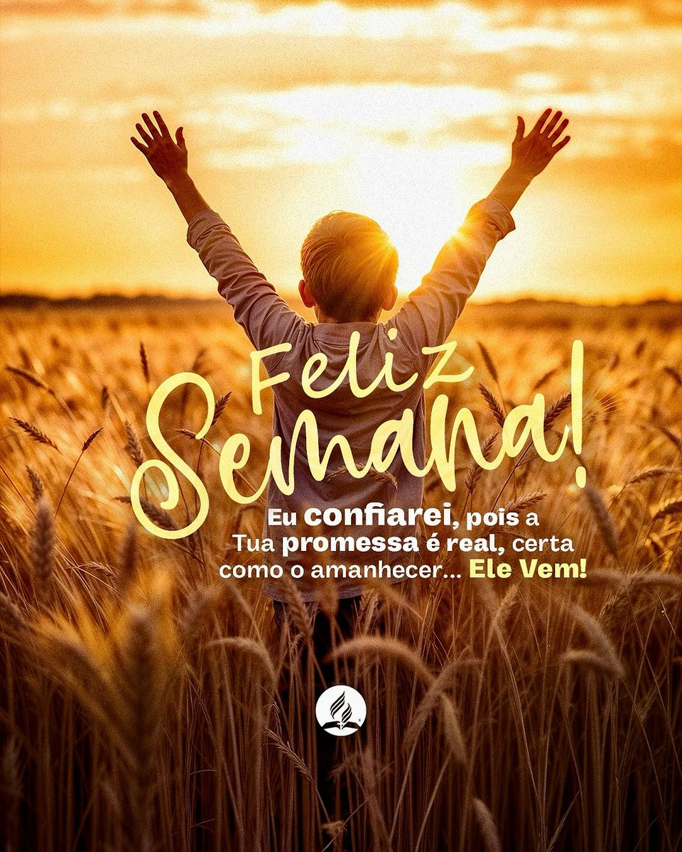 Que a nossa confiança em Jesus seja renovada a cada amanhecer, pois Suas promessas são reais e seguras. Ele vem ao nosso encontro e, em breve, virá para nos buscar!🌅❤️

Feliz Semana! 🙏✨

#FelizSemana #ConfiançaEmJesus
#EleVirá #PromessasDeDeus