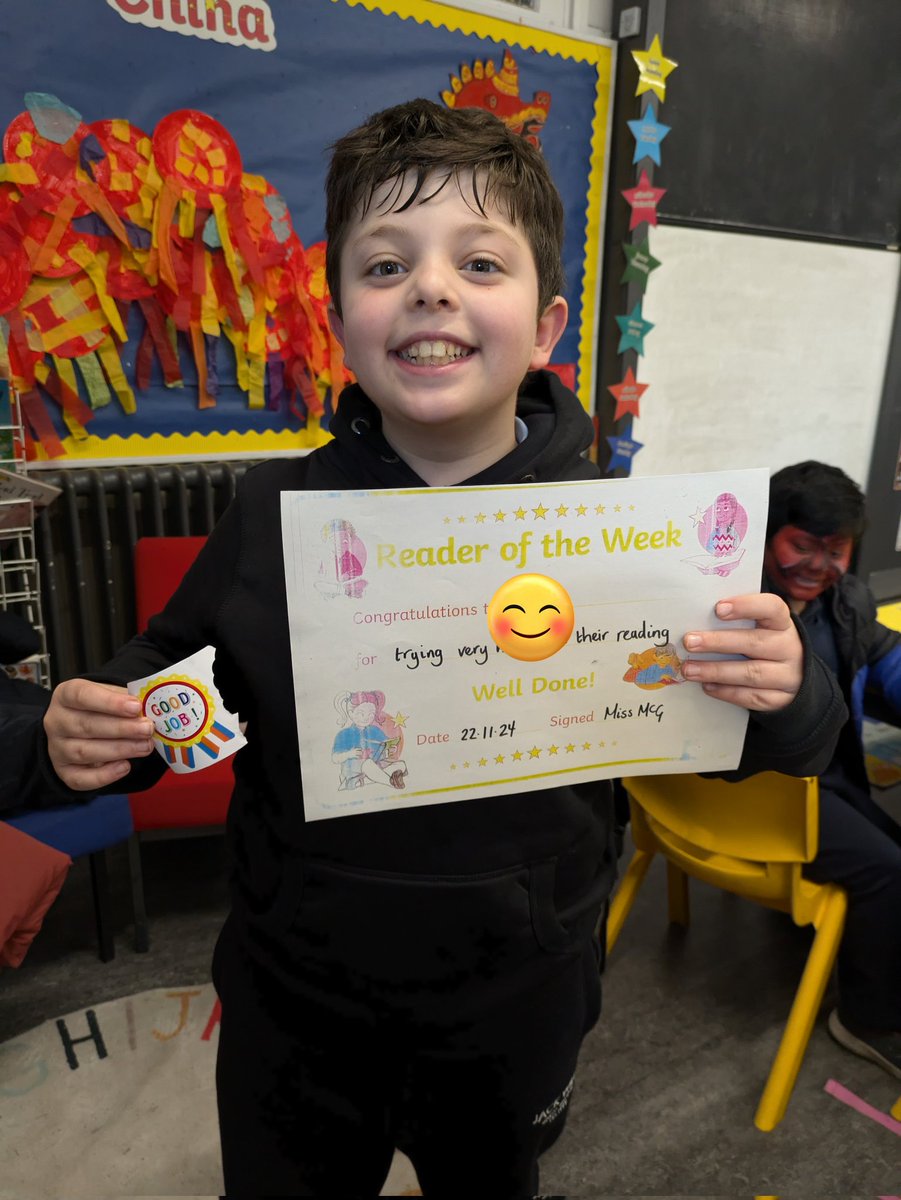 miss_mcgettigan's tweet photo. ๐ Huge congratulations to our Reader of the Week, A, and our Star of the Week, M! ๐ Both have demonstrated all our school values and put in tremendous effort throughout the week. Keep shining bright! ๐๐โจ #Primary4 #ProudMoments https://t.co/j0ingC2Kyr