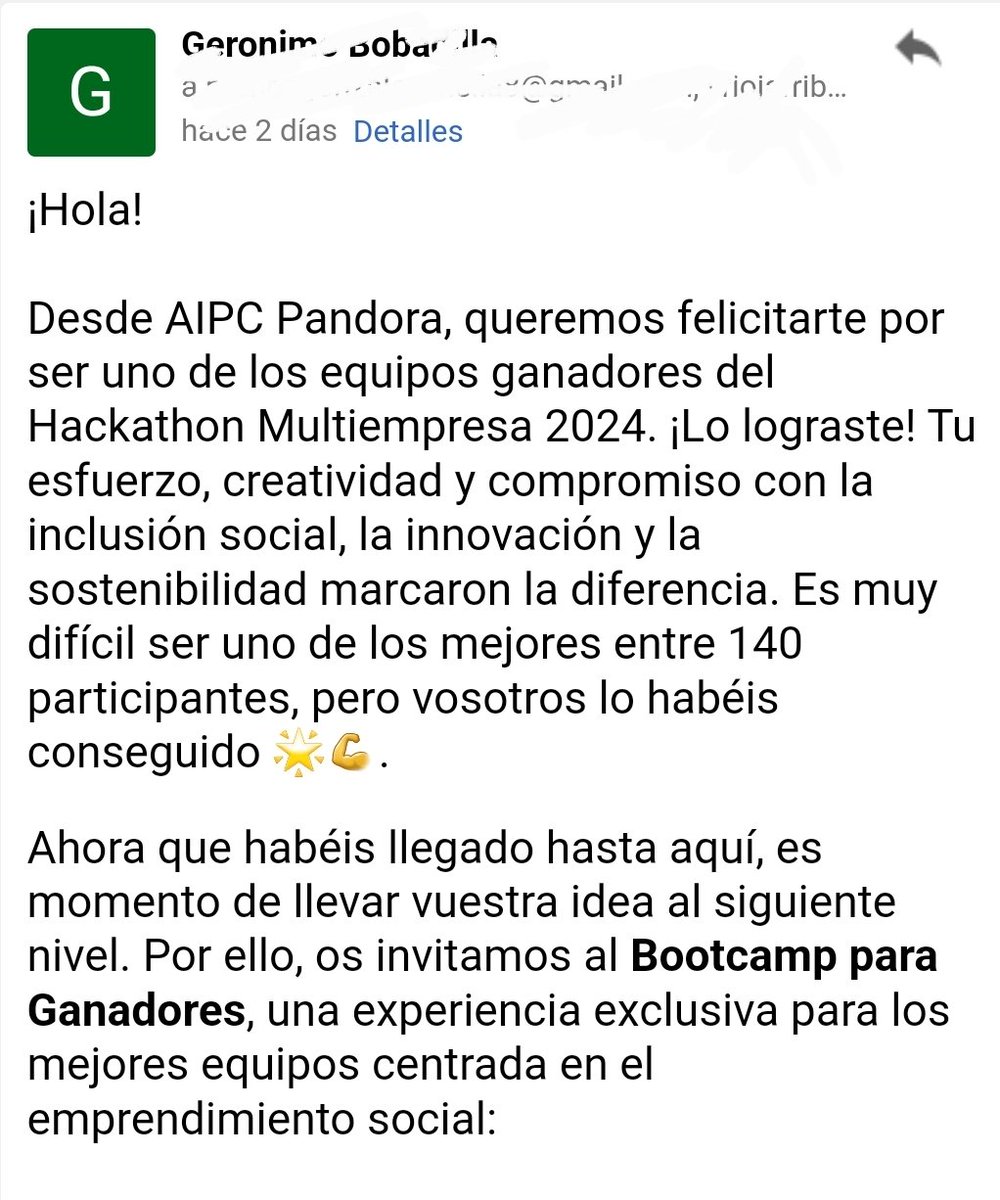 Queridas familias, uno de nuestros equipos, de 3°, resultó el ganador del Hackathon de este curso. Orgullosas del alumnado y encantadas de apoyar esta iniciativa. Enhorabuena 👏