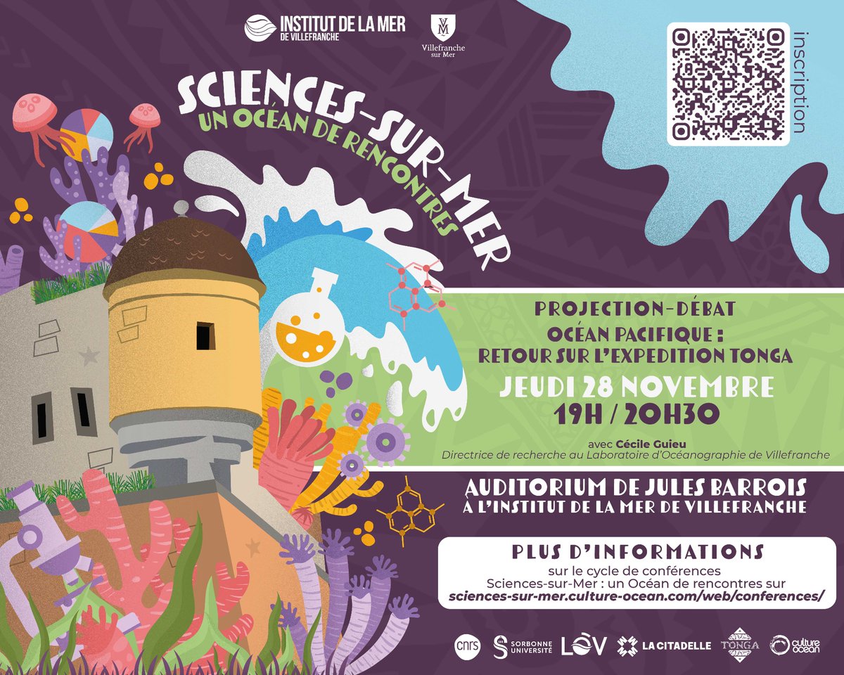 IMEV-Institut de la Mer de Villefranche (@imev_mer) on Twitter photo Année de la mer 🌊
Cycle Sciences-Sur-Mer : un océan de rencontres
🎤 Conférence de Cécile Guieu <a href="/LovLabo/">LABO LOV</a>
« Océan Pacifique : retour sur l’expédition Tonga » ⚓️
📆 28/11 19h-20h30
📌 Auditorium Jules Barrois <a href="/IMEV_mer/">IMEV-Institut de la Mer de Villefranche</a>
Pour tous, gratuit sur inscription
eventbrite.com/e/108392429975… Année de la mer 🌊
Cycle Sciences-Sur-Mer : un océan de rencontres
🎤 Conférence de Cécile Guieu <a href="/LovLabo/">LABO LOV</a>
« Océan Pacifique : retour sur l’expédition Tonga » ⚓️
📆 28/11 19h-20h30
📌 Auditorium Jules Barrois <a href="/IMEV_mer/">IMEV-Institut de la Mer de Villefranche</a>
Pour tous, gratuit sur inscription
eventbrite.com/e/108392429975…