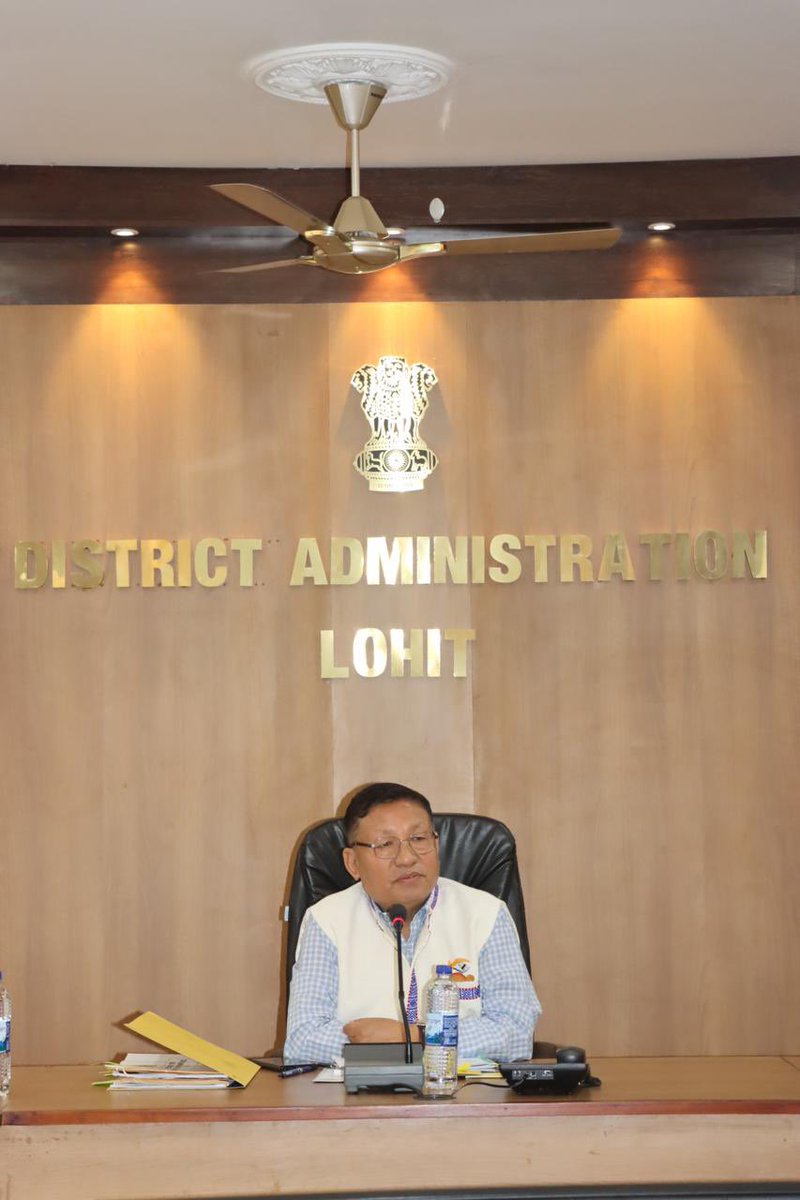 The DLMC  meeting was chaired by Deputy Commissioner of Lohit, K.N. Damo today. The session focused on reviewing the progress of ongoing and completed schemes and projects across various departments.
<a href="/ArunachalCMO/">CMO Arunachal</a> <a href="/ChownaMeinBJP/">Chowna Mein</a> <a href="/TapirGao/">Tapir Gao (Modi Ka Parivar)</a> <a href="/MoheshChai/">Dr Mohesh Chai</a> <a href="/CSArunachal/">CS Arunachal</a> <a href="/chaitomangen/">Angenlu Minin Chaitom</a>