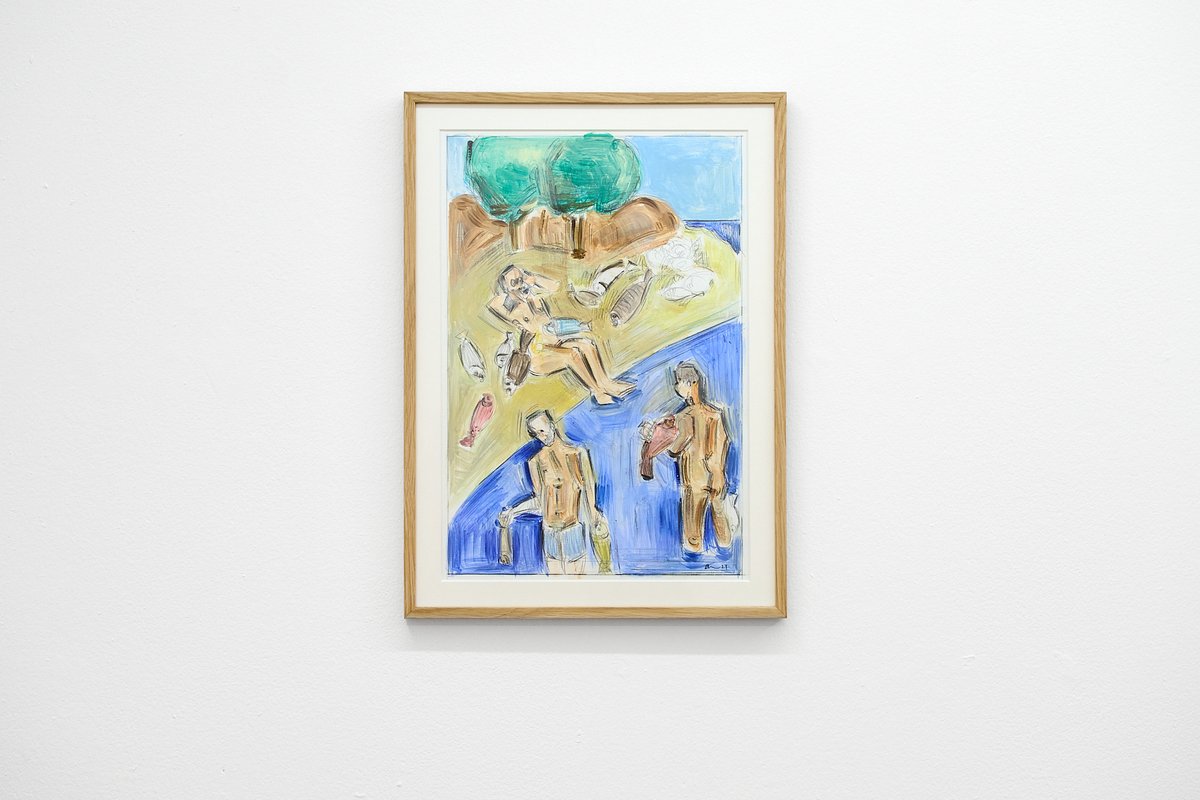 Apostolos Georgiou’s work can be interpreted as portraits of the audience. They range from more ordinary, perhaps familiar scenes to bizarre situations. Even in the stranger scenarios, a realistic quality persists, acknowledging that the illogical and absurd are inherent aspects