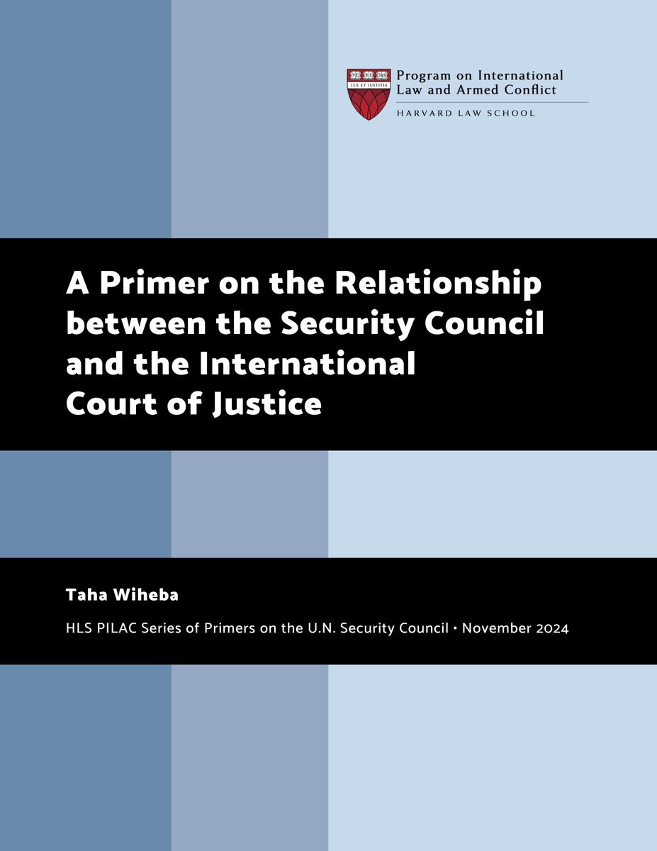 HLS Program on Int’l Law & Armed Conflict (@hlspilac) on Twitter photo <a href="/HLSPILAC/">HLS Program on Int’l Law & Armed Conflict</a> has launched a series of primers on international law and the UN Security Council, covering subsidiary bodies of sanctions committees, contribution of forces for collective security, and the relationship between the UNSC and the ICJ: pilac.law.harvard.edu/unsc-primer-se… <a href="/HLSPILAC/">HLS Program on Int’l Law & Armed Conflict</a> has launched a series of primers on international law and the UN Security Council, covering subsidiary bodies of sanctions committees, contribution of forces for collective security, and the relationship between the UNSC and the ICJ: pilac.law.harvard.edu/unsc-primer-se…