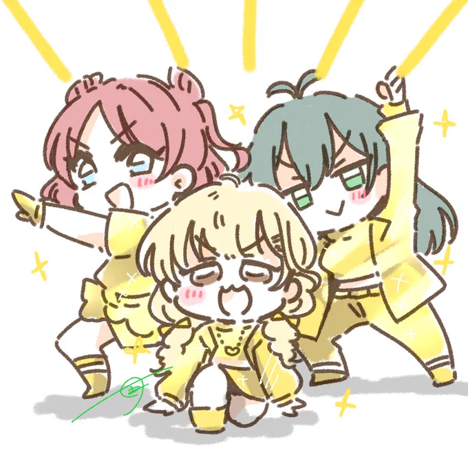 集合ポーズ描くの楽しいね 