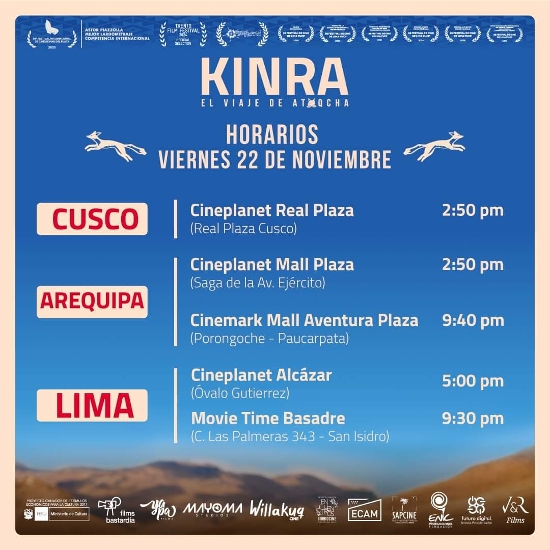 vrfilmsgroup's tweet photo. ¡HOY EN CINES!🍿
KINRA ELVIAJE DE ATOQCHA
Adquiere tus entradas aquí ⤵️
https://t.co/IjOpv6yIwq

#kinra #quechua #CinePeruano #vrfilmsgroup #Cusco 
𝚅𝚁 𝙵𝙸𝙻𝙼𝚂 𝙶𝚁𝙾𝚄𝙿 𝚂𝙰𝙲 - 𝚁𝚄𝙲: 𝟸𝟶𝟼𝟶𝟼𝟶𝟻𝟺𝟶𝟻𝟷 https://t.co/szVImeSWif