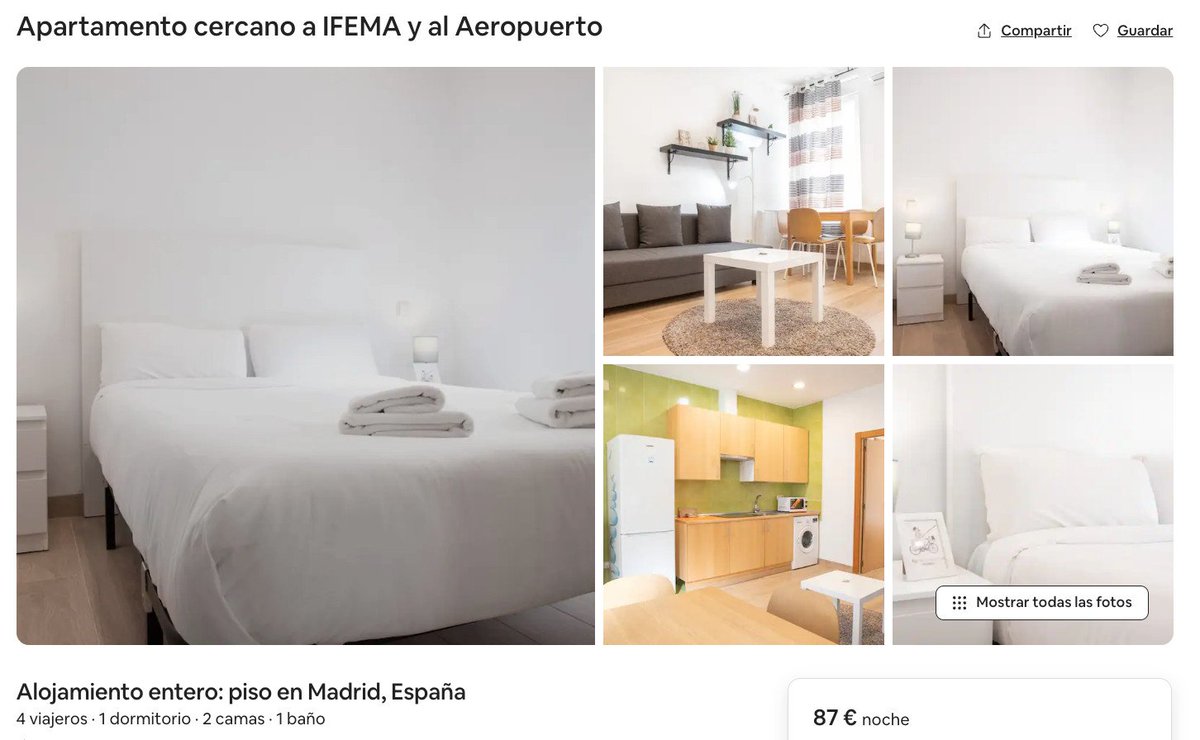 La proliferación de viviendas de uso turístico es un grave problema no solo en barrios céntricos de Madrid sino también en otros periféricos como es el caso de San Lorenzo en #Hortaleza, bien conectado con el aeropuerto y cercano a Ifema.

Vamos con HILO 🧵