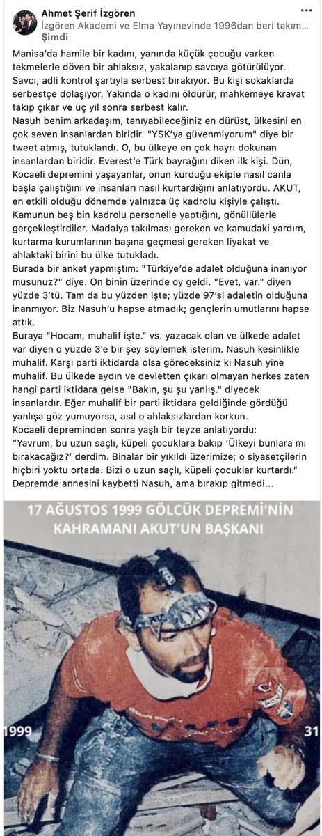 a_serif_izgoren's tweet photo. Nasuh benim arkadaşım, tanıyabileceğiniz en dürüst, ülkesini en çok seven insanlardan biridir. "YSK’ya güvenmiyorum" diye bir tweet atmış, tutuklandı. O, bu ülkeye en çok hayrı dokunan insanlardan biridir. Everest’e Türk bayrağını diken ilk kişi. https://t.co/ttNCCo6Gsd
