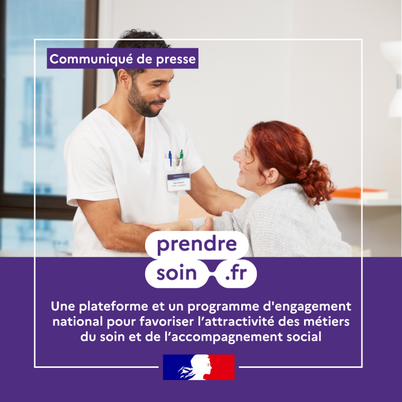 Sante_Gouv's tweet photo. #Communiqué 🗞️| https://t.co/n7aHOZ5nDs : une plateforme et un programme d'engagement national pour favoriser l’attractivité des métiers du soin et de l’accompagnement social ⤵️

@FranceTravail