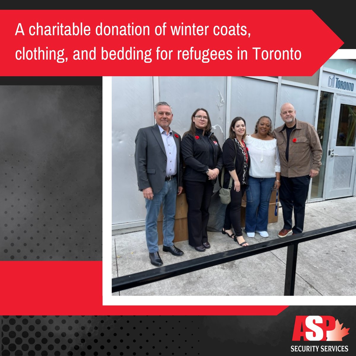 _ASPSecurity's tweet image. Earlier this month, @aspincorporated and the Toronto Downtown West BIA joined forces to make a difference for refugees in the City of Toronto. A generous donation of winter coats, clothing, and bedding was delivered to help others ahead of the colder winter months.