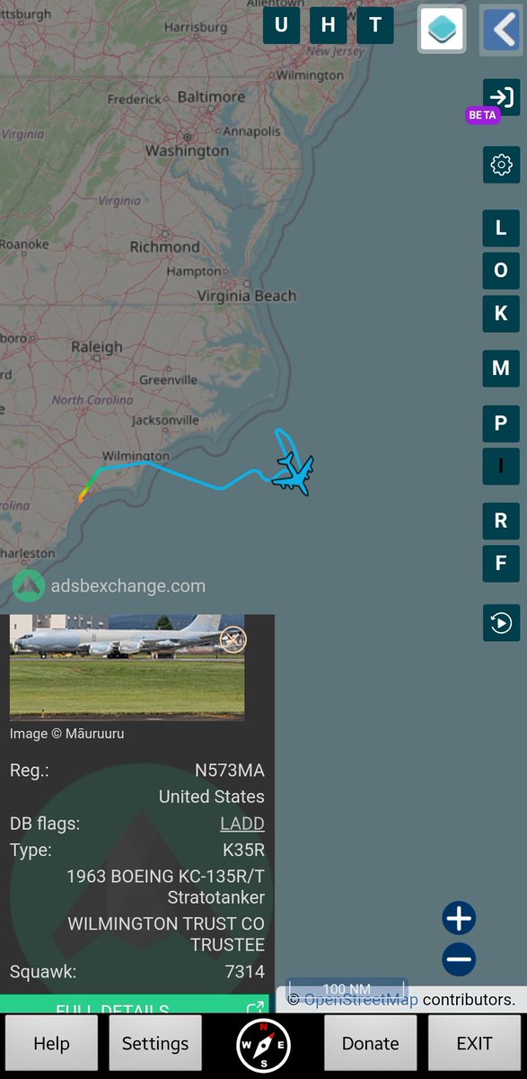 york212's tweet photo. This is interesting, first I saw of this commercial company. Anyone know more info? I would never have thought there be a need for this. All Civilian crew? Do they land at AFBs?
#A75AA2
https://t.co/r2SS9yaJVU
Metrea Boeing KC-135R Stratotanker https://t.co/fsgceRupmg