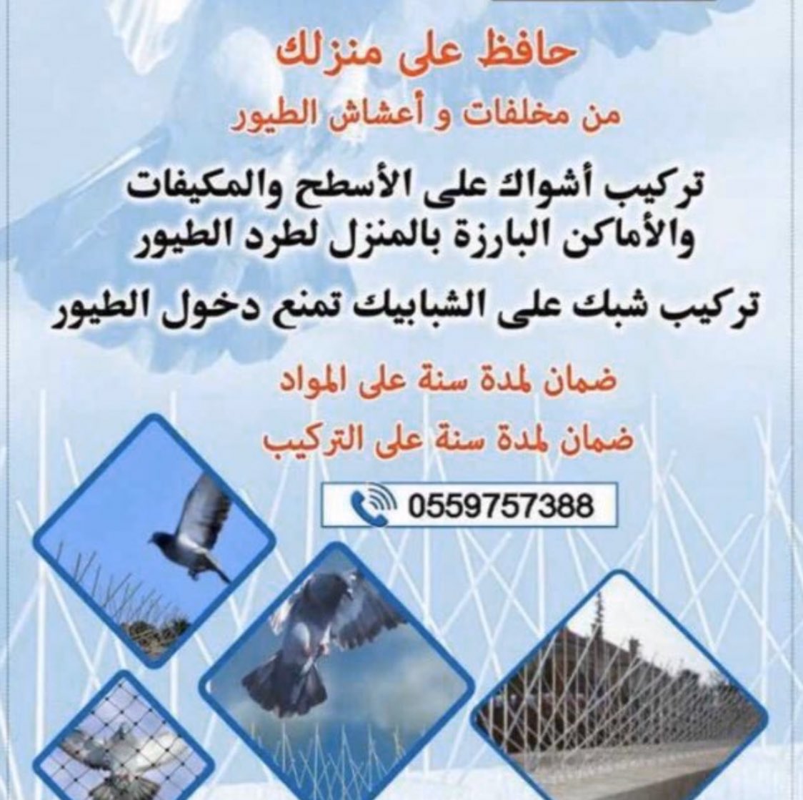 alqarrat1's tweet photo. مع اعمال القارات 
نظافة الواجهات - الفلل 
غسيل الفرشات - الكنب - الستاير - المكيفات- الخزانات العلويه والأرضية - جلي الارضيات 

مبيدات حشريه بانواعها 
والنمل الابيض [الارضه]  

طارد الطيور لعدم تراكم اوساخها بالمنازل وغير

افراد- شركات - جهات حكوميه

للحجز الاتصال 

 0559757388 https://t.co/sYtx3tQMkm
