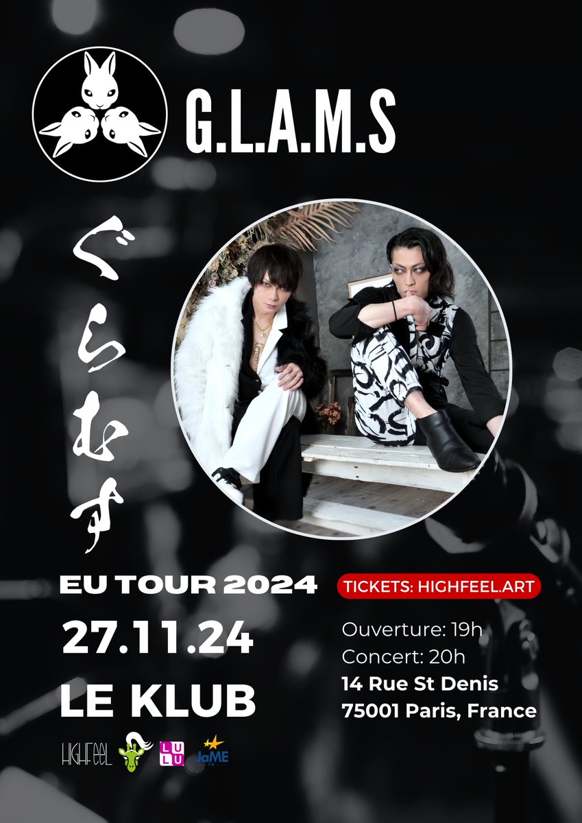 Le concert de <a href="/MikaruGLAMS/">𝐌𝐈𝐊𝐀𝐑𝐔</a> à Paris <a href="/Le_Klub/">Le Klub Paris</a> approche !!  Vous avez votre billet ? 
Plus d'infos : highfeel.art/2024/10/17/g-l… 
cc <a href="/Ydi3110/">Yudai ▷▶▷ G.L.A.M.S</a> 
#Mikaru #GLAMS #Jmusic #Jrock #Yudai