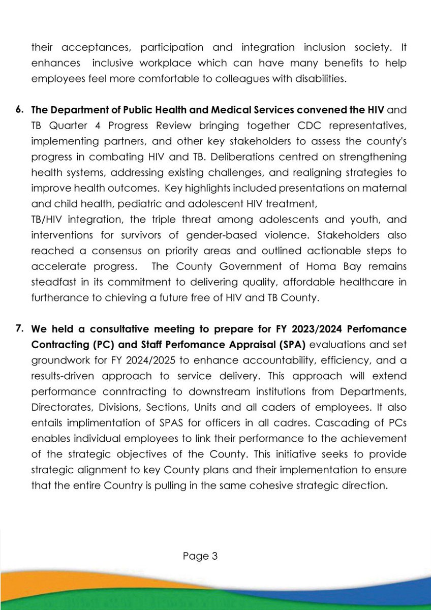 Grab your copy of this week's roundup. We kick off with Governor Wanga's deliberations with key partners on triple threat, boda boda SACCO grant issuance among many departmental interventions and programs. It's a must-read!