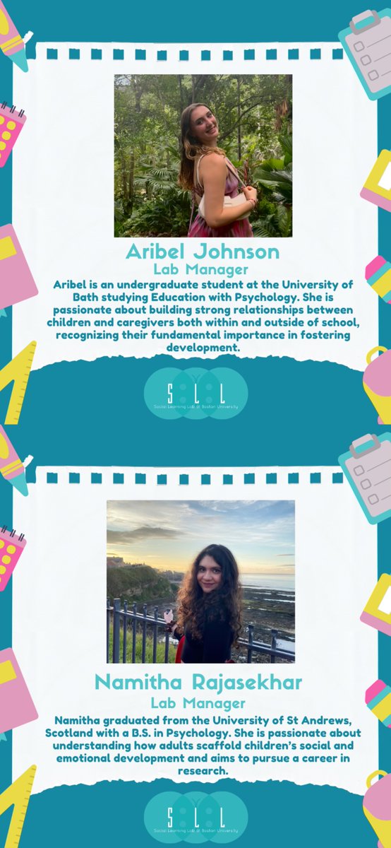 For our second "Meet the Team" post, we’re excited to introduce our amazing PhD students and lab managers! These talented individuals spearhead innovative research and manage day-to-day operations of our lab. 📷#SocialLearningLab #MeetTheTeam  #BostonUniversity #BUWheelock