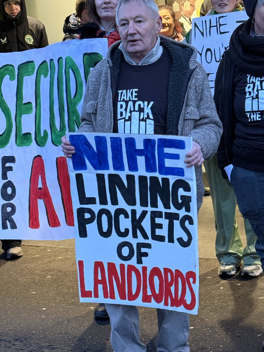 BrianPelan's tweet photo. Protest: Members of @catubelfast @PPR_Org and other groups held march in Belfast today to the offices of the @nihecommunity in protest over planned eviction https://t.co/FtDJOHnlfh