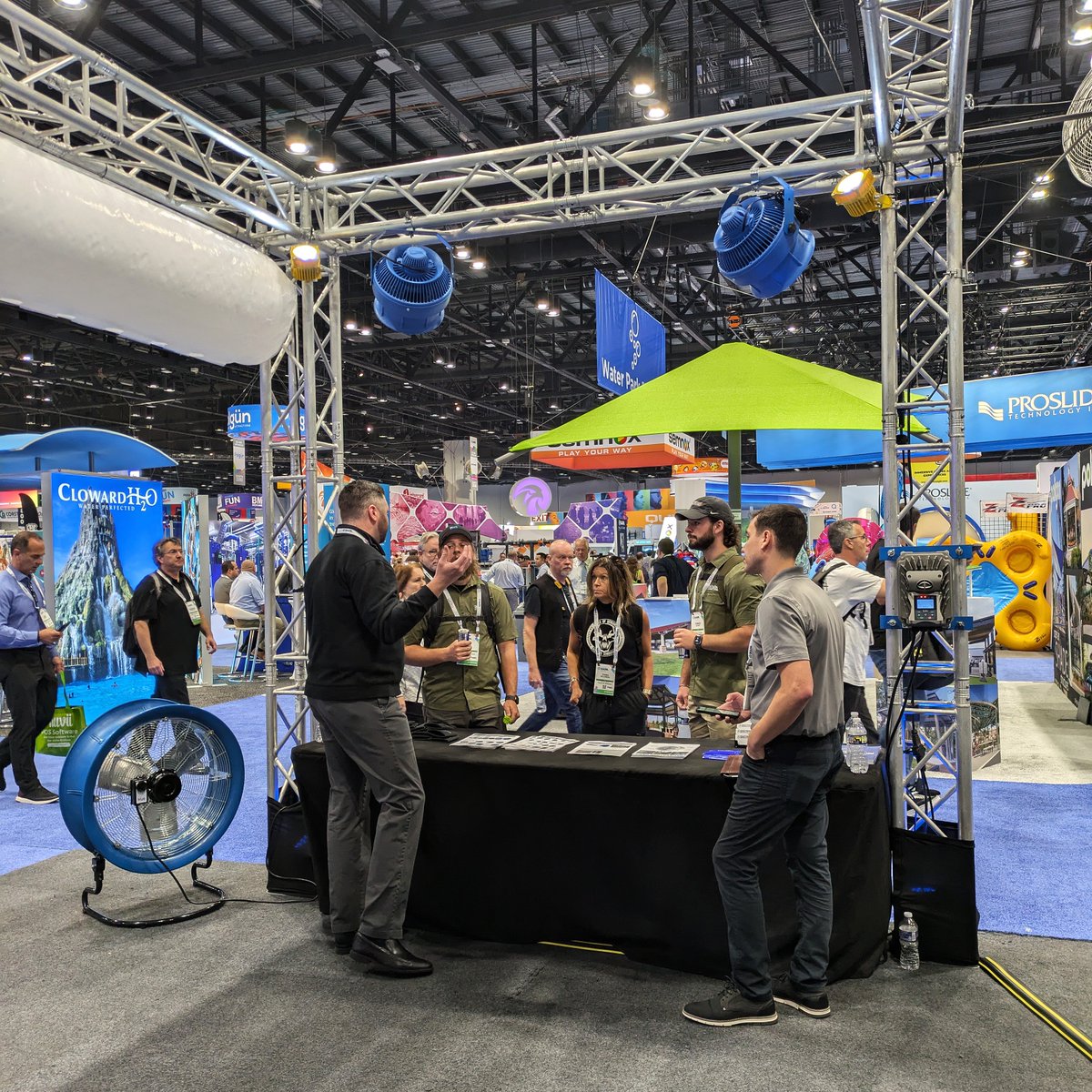 PattersonFanCo's tweet photo. For many in the industry, #IAAPA2024 is the most exciting expo of the year! As we wrap up the final day of the show, we're eager to support our current and new clients we met in providing an even better (and safer) experience with our high-performance indoor and outdoor fans! https://t.co/MfHcSIPRxJ