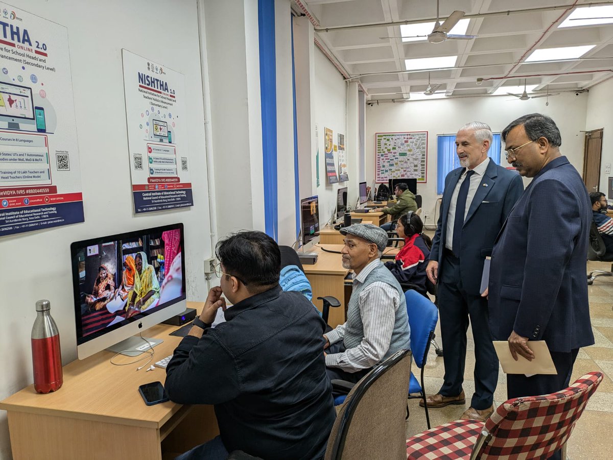 ncert's tweet photo. He also toured the Experiential Learning Centre, audio-video studios, ICT Lab, HP-VR Lab, and interacted with the NCERT staff.
#NCERT #NEP2020 #MinistryofEducation #Education #EducationForAll #learning #DigitalLearning #EducationTransformation #DataForEducation #Technology #Literacy #Skilleducation #Development #unitednations 
@ProfSaklani
@ssrivastava66
@ap_behera