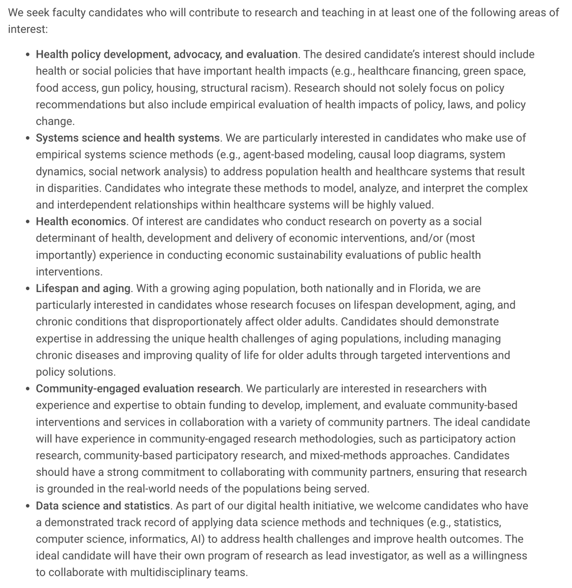 🚨 Population Health Sciences at the University of Central Florida is hiring FOUR faculty at the Assistant and Associate levels 🚨 Happy to talk with interested folks about UCF, Orlando, and Pop Health! See photo for some details and apply at tinyurl.com/8f4yve3c