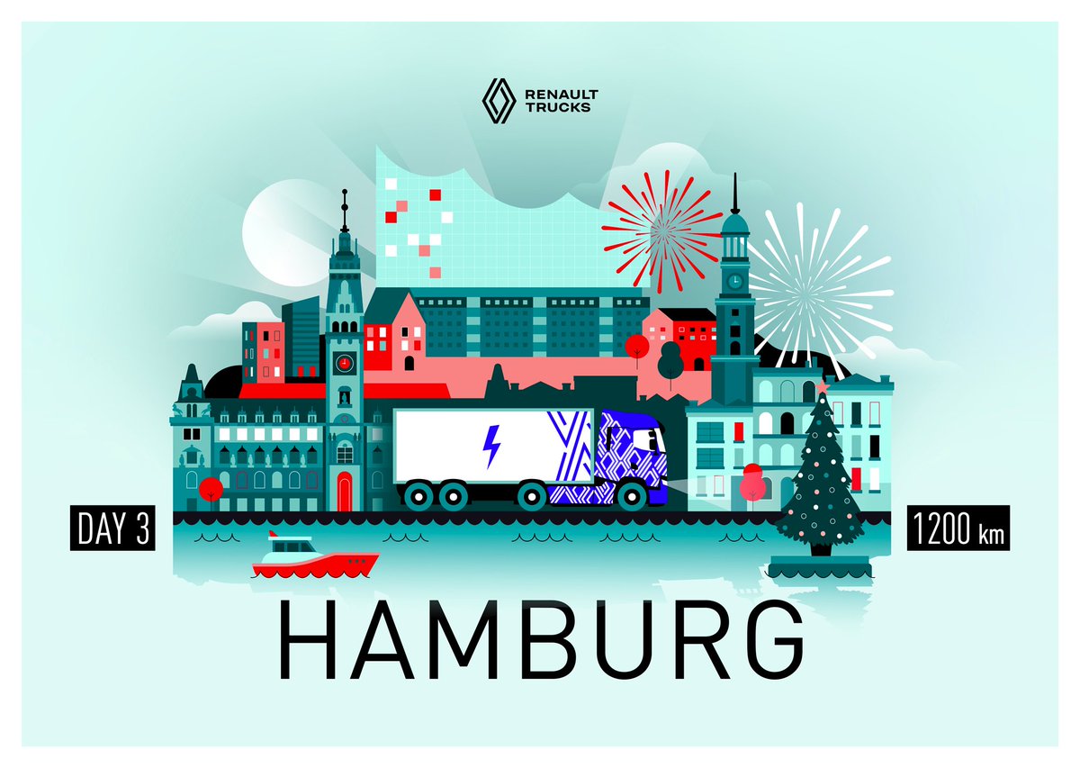 Renault Trucks (@renaulttrucksco) on Twitter photo 🚛✨ Road to Santa, day 3 ⚓
1,200 km into our journey, the 100% electric Diamond Echo has arrived in Hamburg, Germany!
📬 Send your child’s letter to contact@renault-trucks.com. We’ll add it to the load. 5 lucky participants who send letters will win amazing gifts! 🚛✨ Road to Santa, day 3 ⚓
1,200 km into our journey, the 100% electric Diamond Echo has arrived in Hamburg, Germany!
📬 Send your child’s letter to contact@renault-trucks.com. We’ll add it to the load. 5 lucky participants who send letters will win amazing gifts!