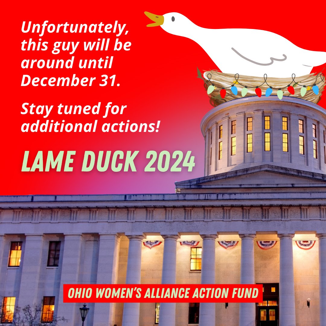 OHWomenAF's tweet photo. It’s beginning to look a lot like…Lame Duck. 😒 

Quick actions:
1️⃣ Tell Gov. DeWine to VETO SB 104 (614-466-3555) or fill out this action form from @transalliesohio: https://t.co/xauUDAMESA 

2️⃣ Urge Senators to VOTE NO on HR 9495 | Brown: 202-224-2315 | Vance: 202-224-3353. https://t.co/ZtFbpHJtwE