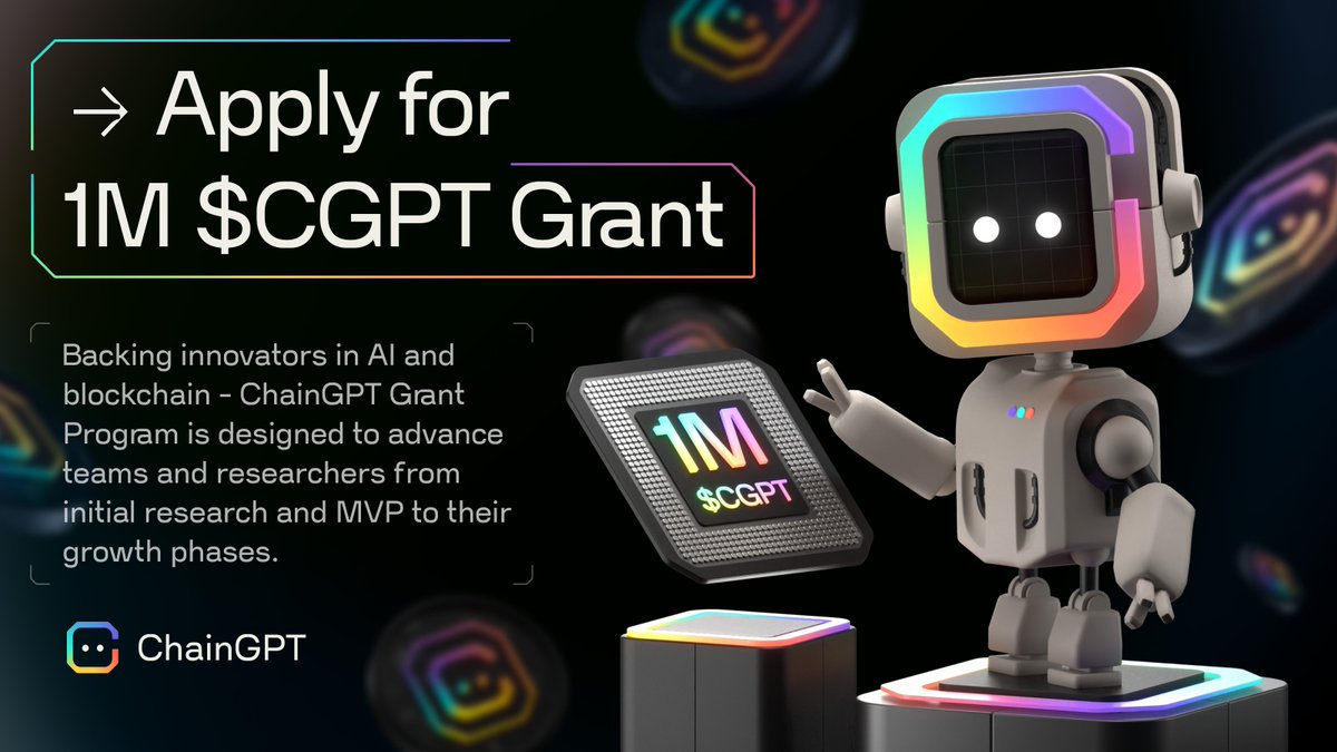 Chain_GPT's tweet photo. Got a big idea for Web3? 🧠

Our $1M Grant Program is here to support the top Web3 developers and startups.

Applications still open ⤵️
https://t.co/9r31eXNWpg https://t.co/7aoYSGeMhJ