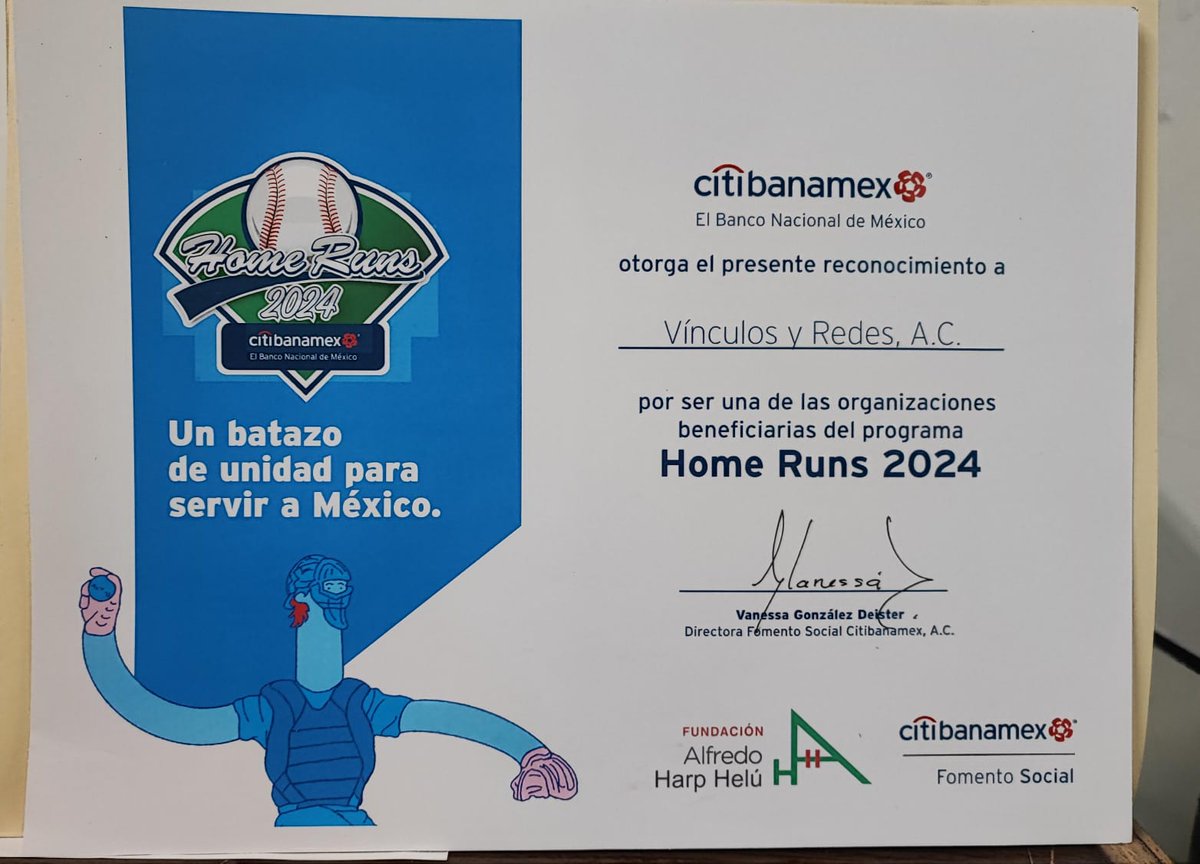 VinculosyRedes's tweet photo. Fuimos reconocidos por @fomento_social a través del programa #HomeRuns2024 , un paso más para apoyar a jóvenes en su camino hacia empleos dignos. 💼✨ Gracias por confiar en nuestra misión. 
#TransformandoFuturos #UnBatazoDeUnidad https://t.co/RYSv0mVkgy