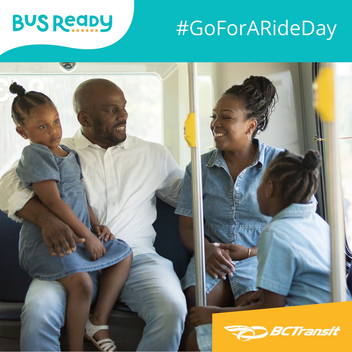 BCTransit's tweet photo. Let's ride the bus! Today is Go for a Ride Day so take a spin on public transportation.
Do you have little bus fans in your home? Get them prepared for your local transit travels by checking out https://t.co/SQfKLzf4lv
#GoForARideDay #BCTransit #BusSafety #BusReady https://t.co/wkA18NtERU