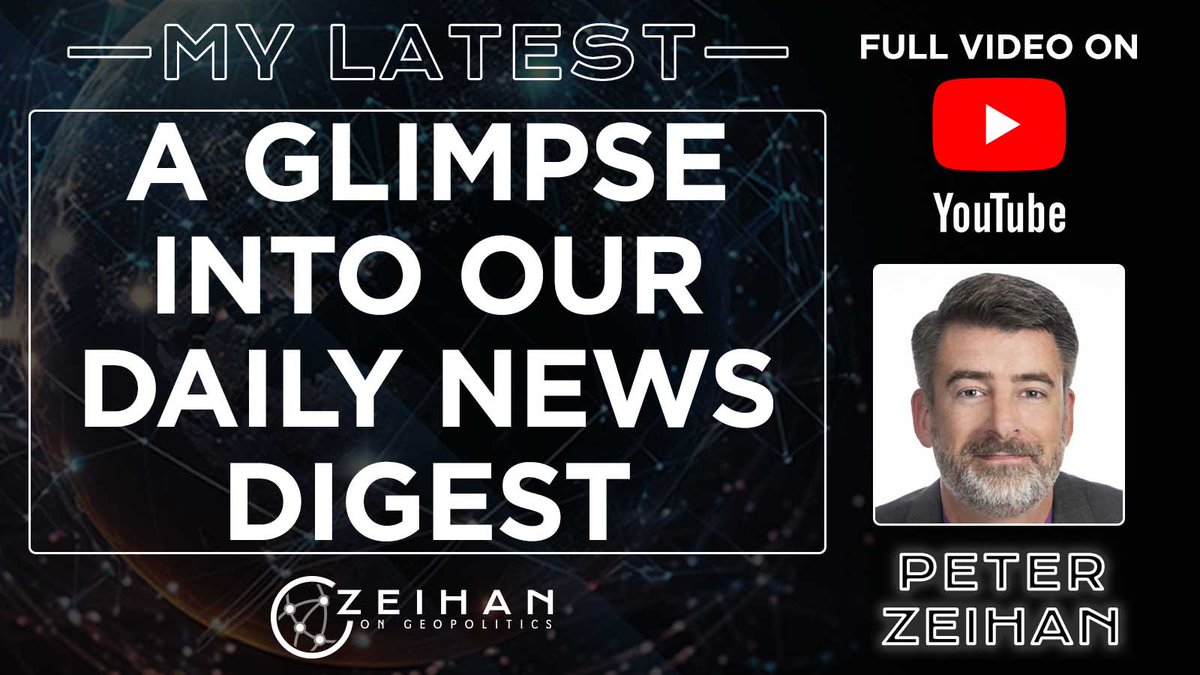 Here is an example of what our Daily News Digest looks like and an accompanying video to explain how we source our info and use this digest.

Read the news digest here: mailchi.mp/zeihan/a-glimp…