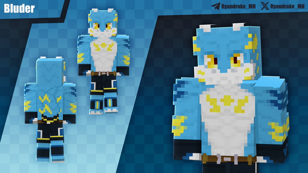 Bluder - Custom commission  

Order your own: 
ko-fi.com/c/45da7213da 

Thank you so much for your support! It really helps me continue creating skins

#minecraft #minecraftskin #furry #furryfandom #furryart #FurrySkin #skin #Commission #opencommission