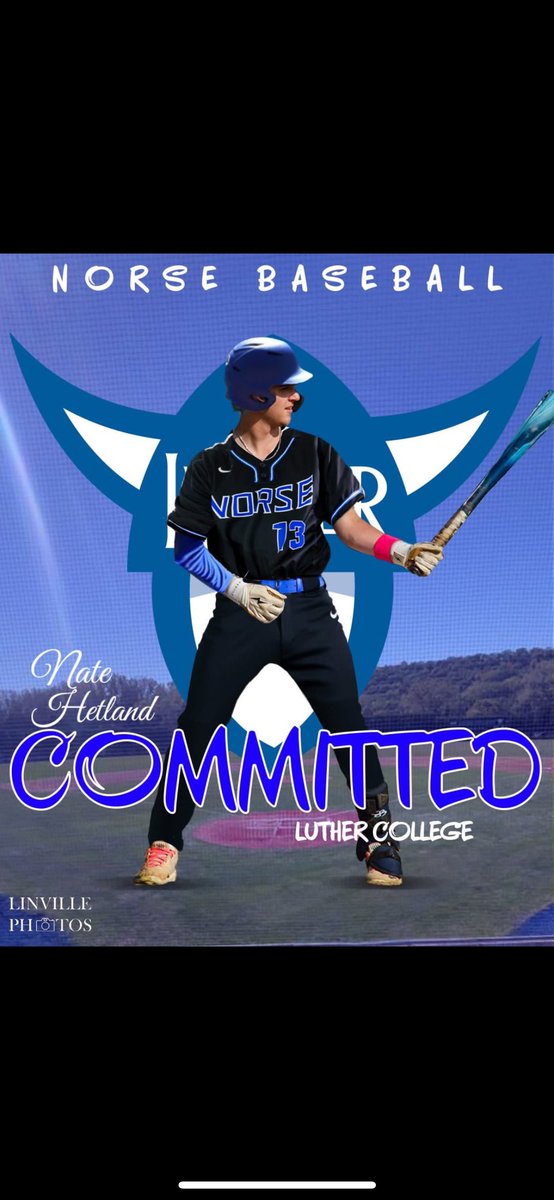 I am extremely excited to be able to announce my commitment to play baseball at Luther College! I would like to thank God, my parents, my friends, and all of my coaches and teammates who have supported me along the way!