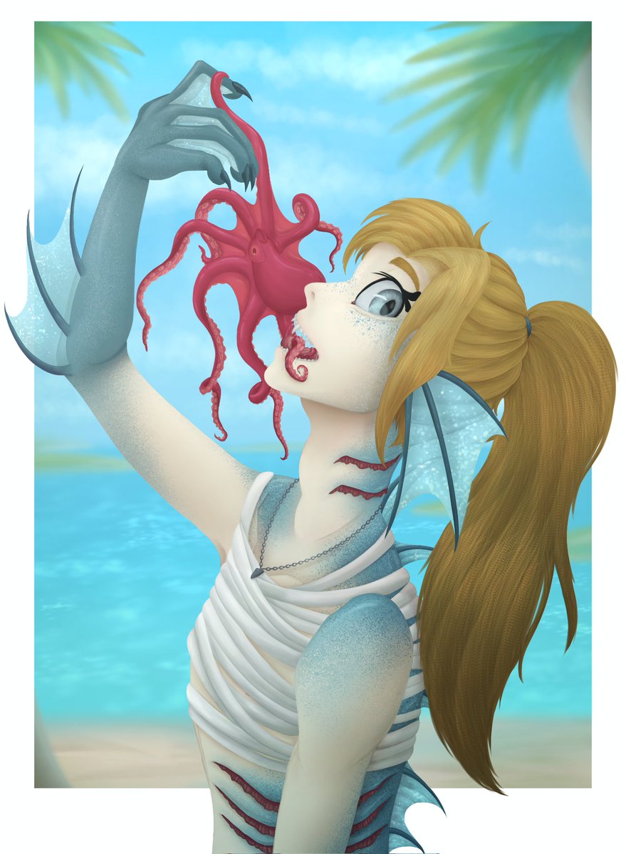 Lightry_i's tweet photo. Hungry fish😈🐟
#art #Mermaid #mersona #octopus #tentacles https://t.co/sADHIpspxY