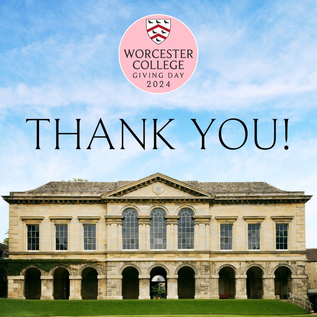Thank you to everyone who has made a gift this Giving Day! We are immensely grateful for the generosity of Old Members and friends, and together we have raised over £298,000 for Worcester! #WorcesterIsWonderful