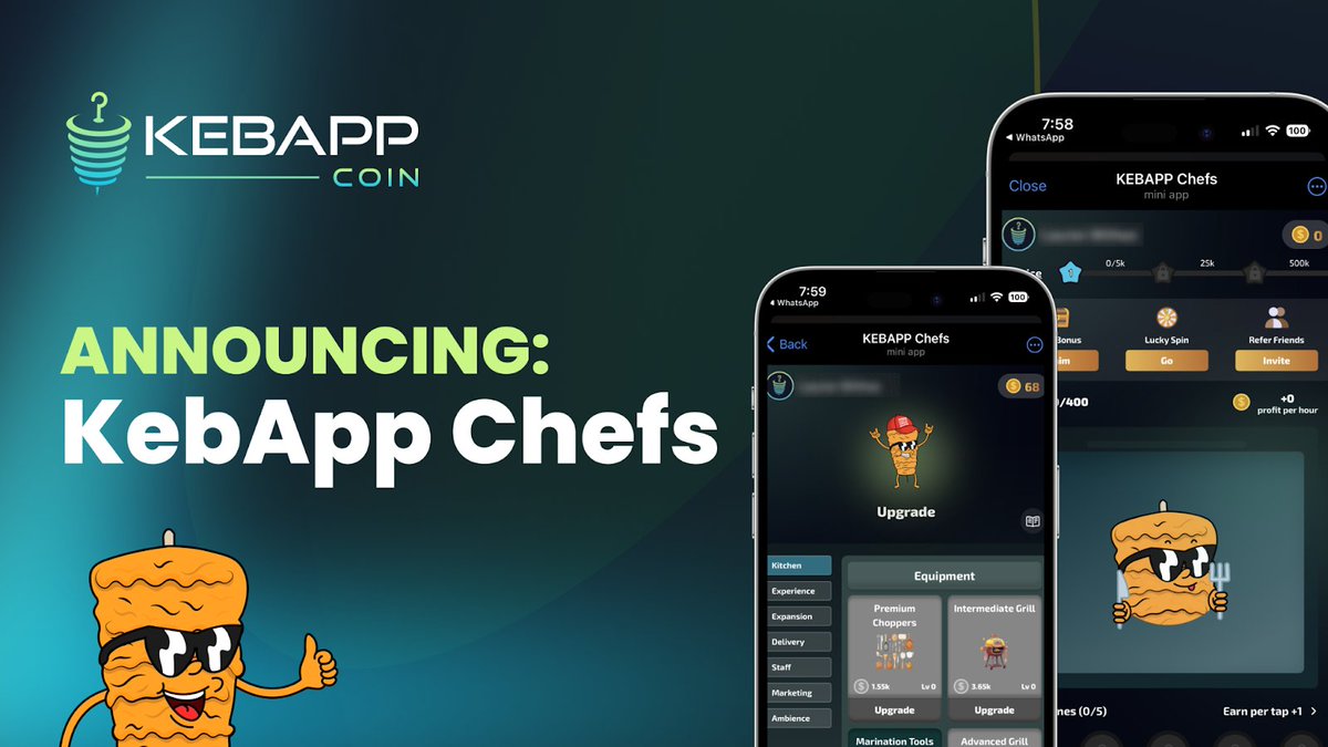 🔥 FRESH OFF THE GRILL: KebApp Chefs Has Arrived! 🌯 KebApp Chefs is our  new play-to-earn adventure that lets you level up from rookie kebab maker  to culinary crypto legend. 🏆 Our