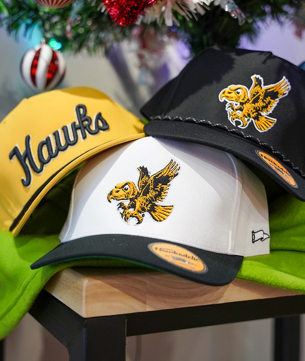 IowaHawkadelic's tweet photo. The best way to spread Christmas cheer, is gifting Hawkadelic for all to wear. 🎄

Shop hats here: https://t.co/MKHd2YzCq1

#GoHawks https://t.co/VrRu0szSX9
