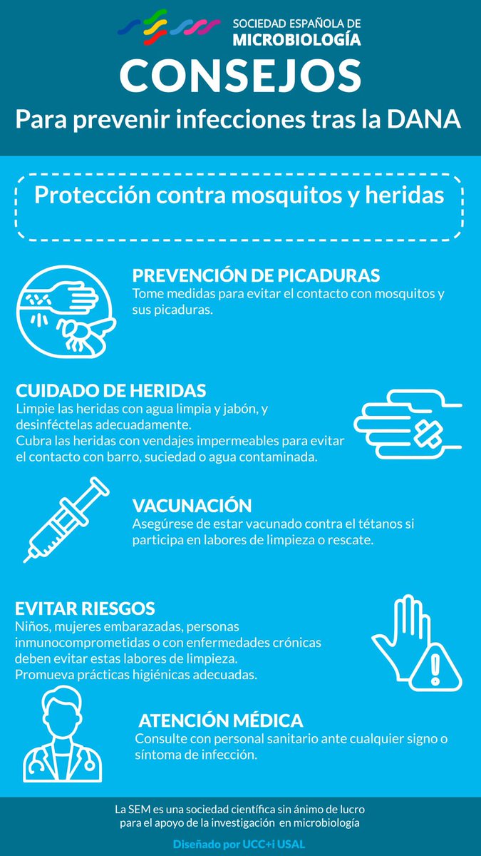 Consejos para prevenir infecciones tras la DANA, por la <a href="/SEMicrobiologia/">SEM</a>