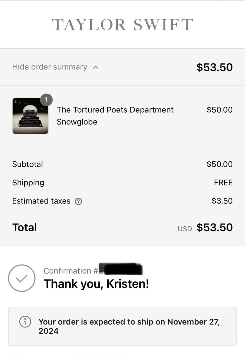 swiftietastic's tweet photo. The goods have been secured!! So happy to add her to my collection!! @taylornation13 #TSTTPDSnowglobe https://t.co/3gCeeG5i7Z