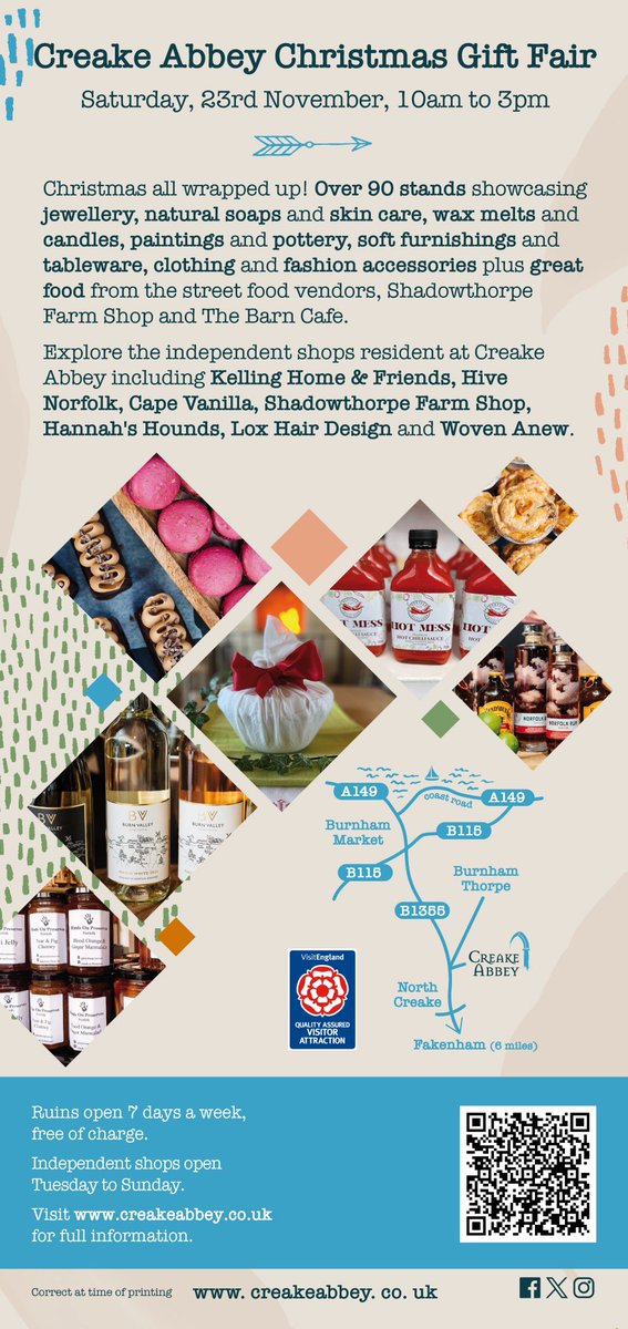 It’s the <a href="/creakeabbey/">Creake Abbey</a> Christmas Gift Fair tomorrow 10-3 and we’ll be there!!! Find us in the far barn with all the 🍺 you’ll need for the Festive period!!! A chance to stock up on presents and just for yourself!!! See you tomorrow!!! 🍺 🧑‍🎄 🍺 🎅 🍺