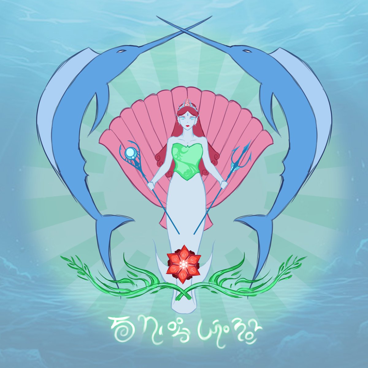 DiamondShardArt's tweet photo. the emblem of atlantis 
#atlantis #ocean #emblem #drawing #art #worldbuilding #flag #illustration #constructedlanguage https://t.co/h6eUI0rkvL