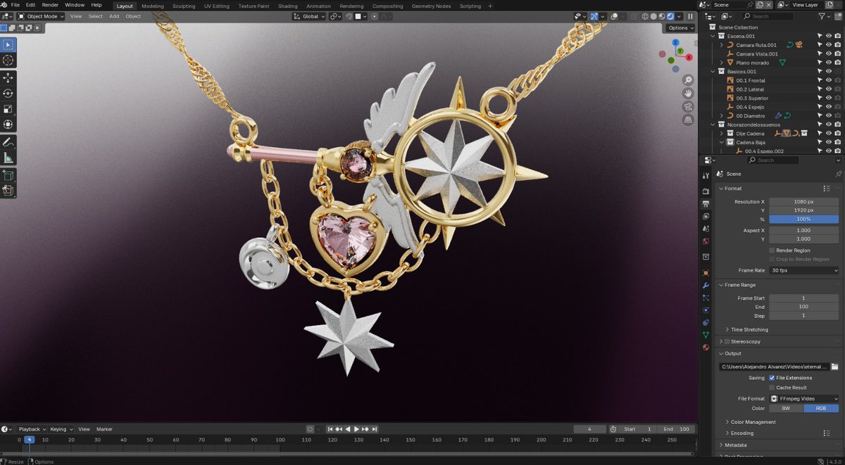 xolotl3D's tweet photo. ✨ El bastón de los sueños en un dije mágico, con detalles de corazón, luna y estrella. Perfecto para los amantes del anime 💕🌙 #joyería3D #ClearCard #blender https://t.co/llAMECbCTT