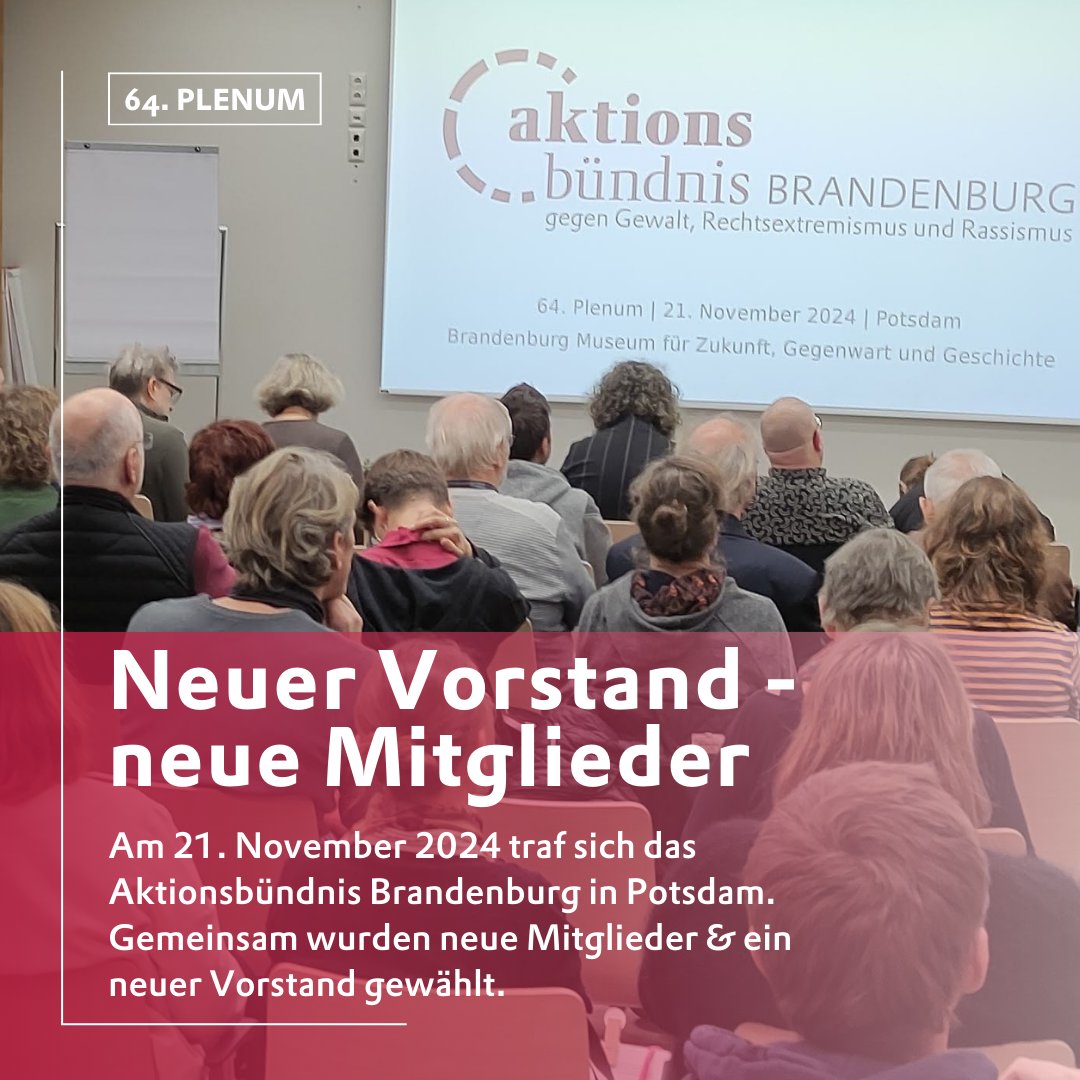 Herzlich Willkommen! Bei unserem mittlerweile 64. Plenum gestern in #Potsdam, haben die Mitglieder des Aktionsbündnisses #Brandenburg turnusmäßig einen neuen Vorstand gewählt &amp; vier neue, engagierte Organisationen als neue Mitglieder aufgenommen: aktionsbuendnis-brandenburg.de/neuer-vorstand…