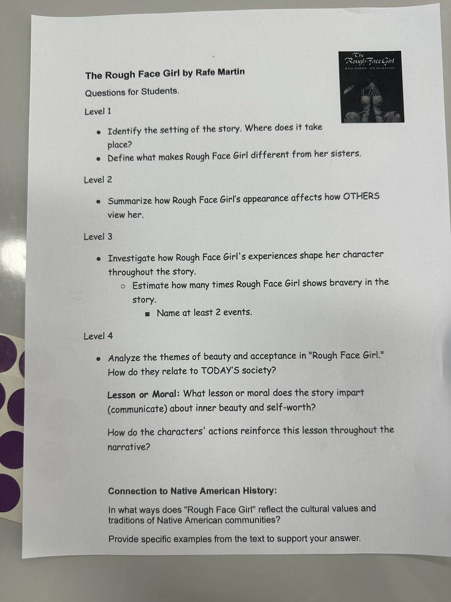 MollyUpchurch's tweet image. 3-5 dig deep in The Rough Face Girl by Rafe Martin.We celebrate Native American Heritage!DOK questions✅Magic School. Stay tuned! 5th will use AI to research NA culture and connect to our story. #CCSLibraryMedia #CCSDigitalLearning @DrKCBerggren @BENPanthers