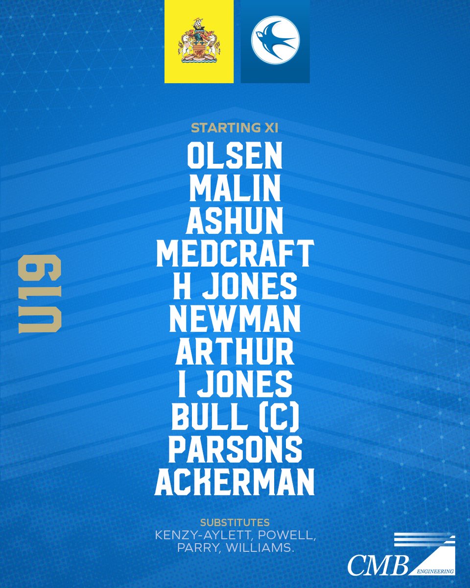 CardiffCityFCW's tweet photo. 🔢

Here is how our U19s line-up against Barry Town United this evening! 💙

#CityAsOne | @CMBEngineering https://t.co/fbL5r9ON9f