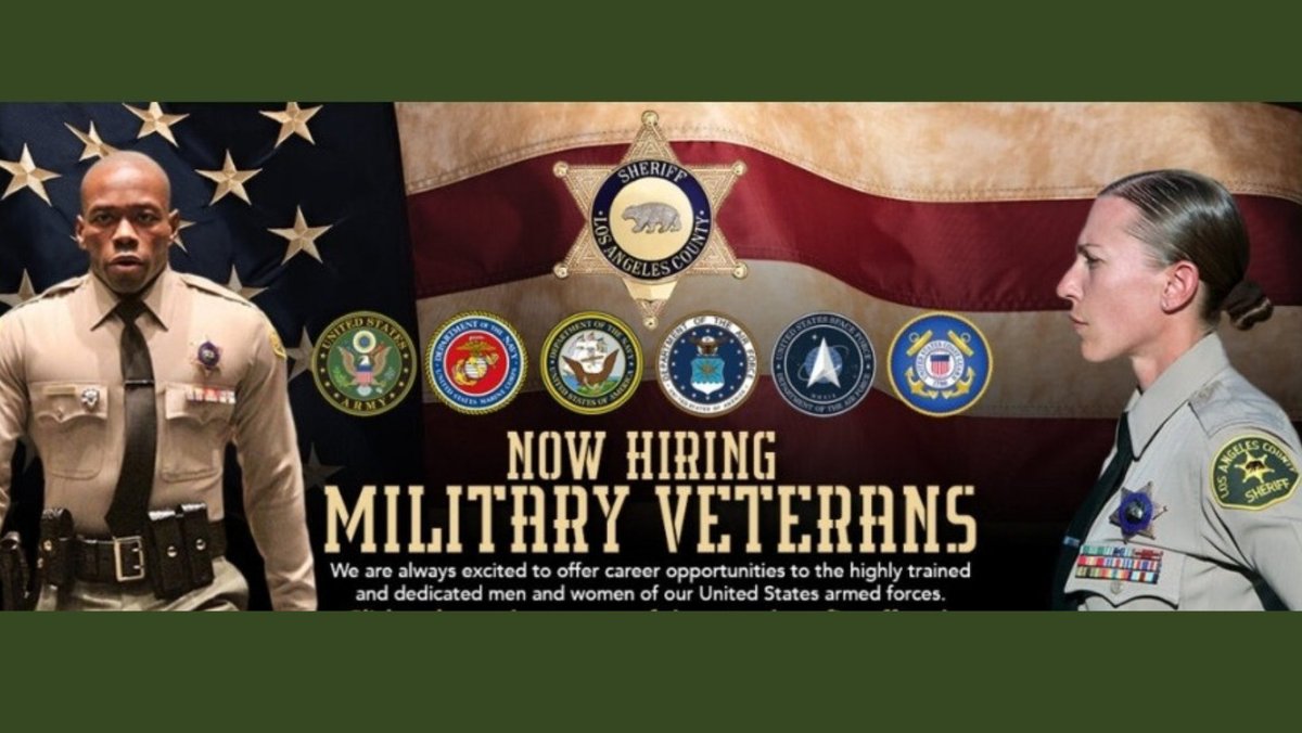 lasd2008's tweet photo. 📢 Attention Military Veterans! Your Next Mission Awaits with LASD! 🚔
#LASD #Military #LawEnforcement #Veterans #ServeYourCommunity #TransitionToLE
JOIN: https://t.co/dLIMguT5AV https://t.co/KLbH6UIlDT
